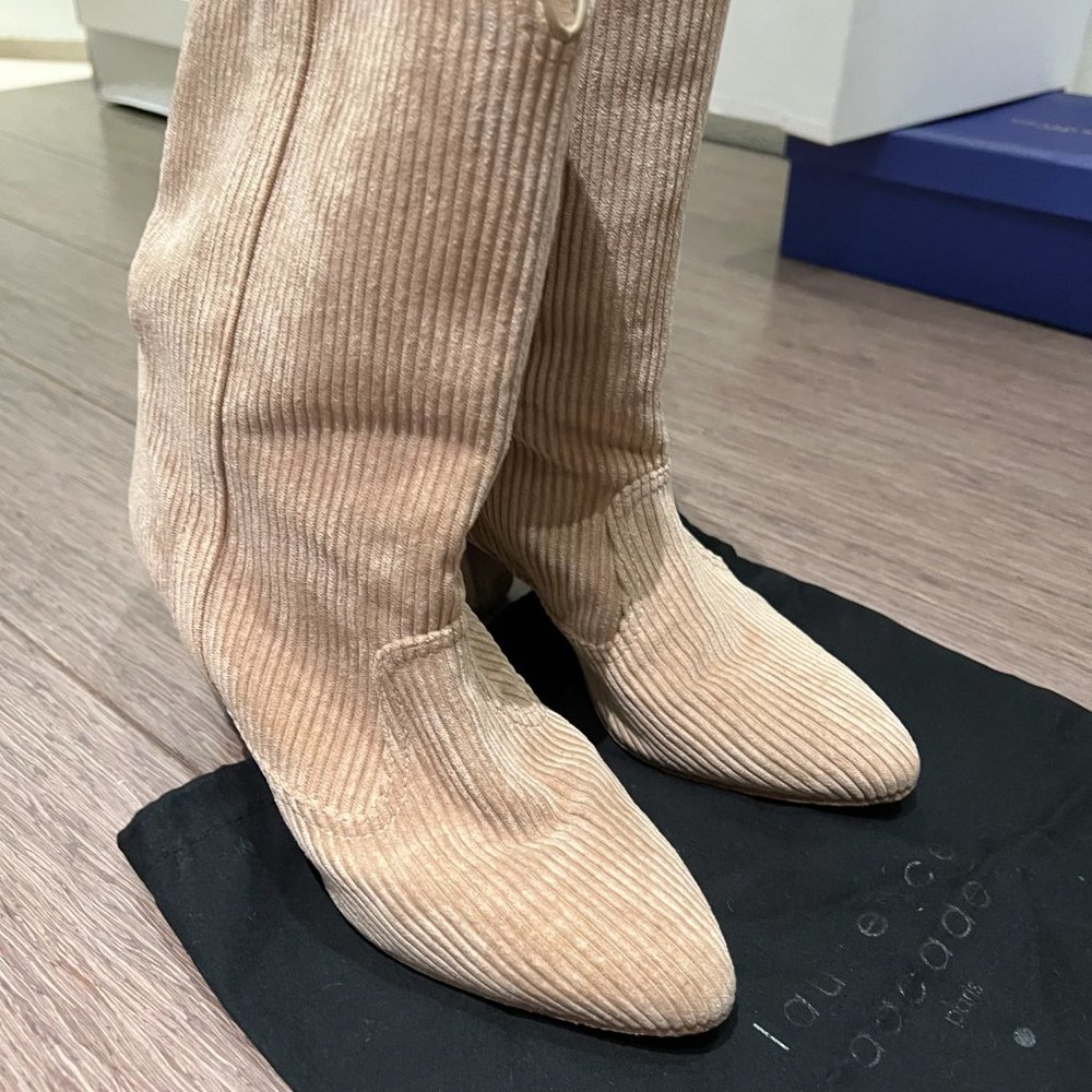Laurence Dacade Beige Corduroy Heeled Boots - Picture 10 of 14